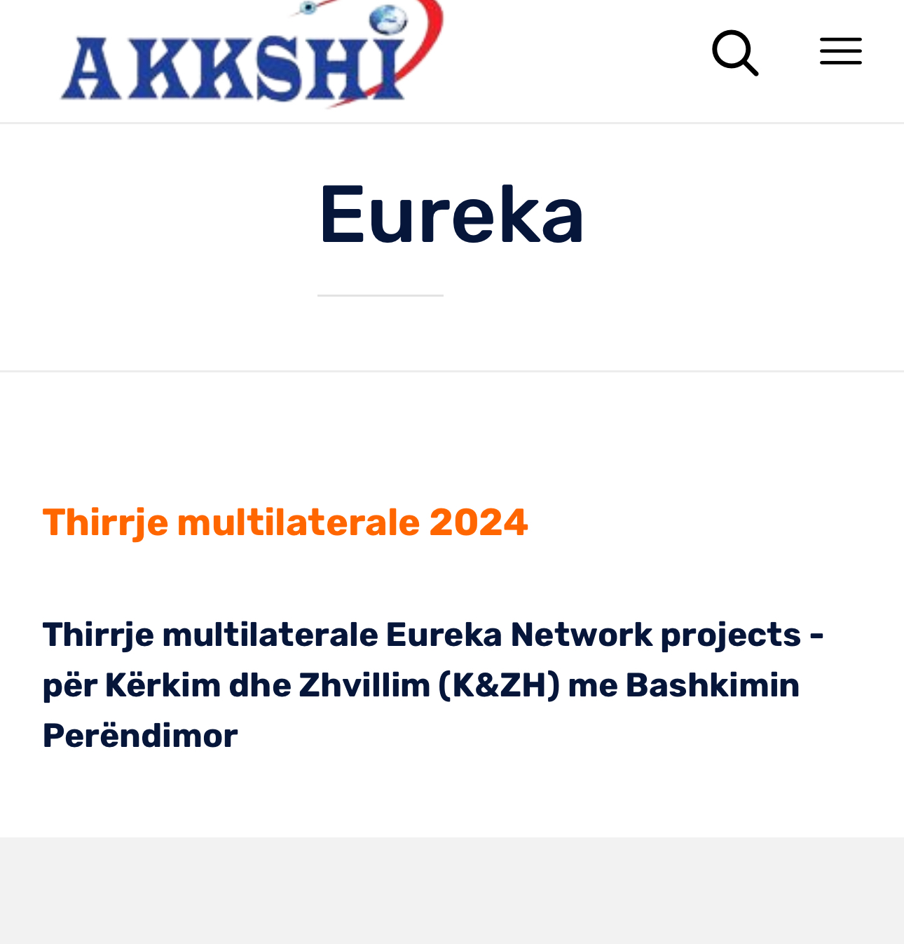 Thirrje multilaterale Eureka Network projects – për Kërkim dhe Zhvillim (K&ZH) me Bashkimin Perëndimor